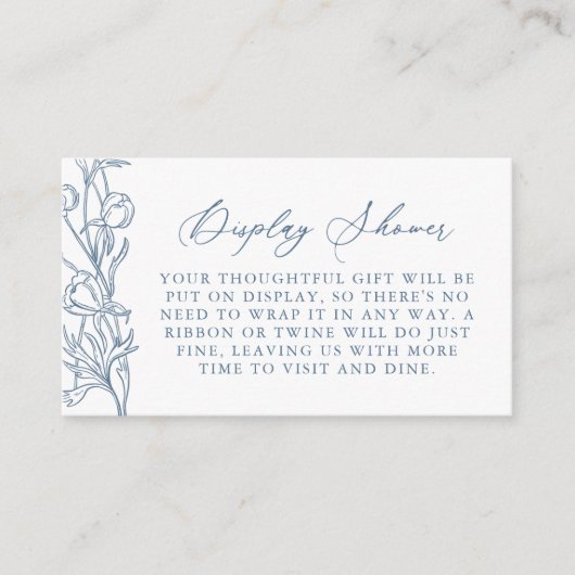 青いフランスの中華料理フローラ表示シャワー エンクロージャーカード (正面)