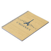 青いフランスの花柄 ノートブック (左側)