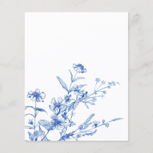 青いフランスの野草のチラシ チラシ (裏面)