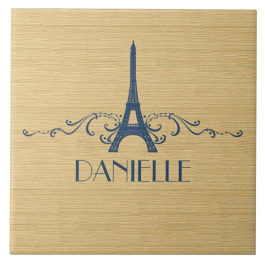 青いフランスの飾りタイル タイル (正面)