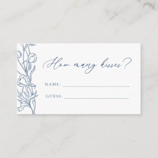 青いフランスのChinoiserieどのように多くのキスゲーム エンクロージャーカード (正面)