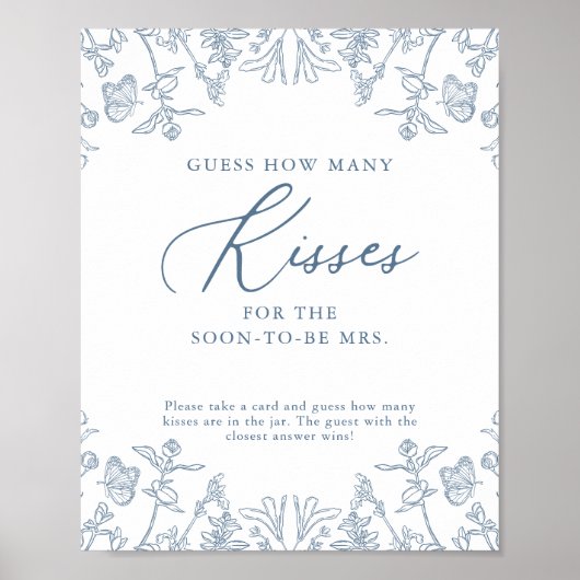 青いフランスのChinoiserieどのように多くのキスゲーム ポスター (正面)