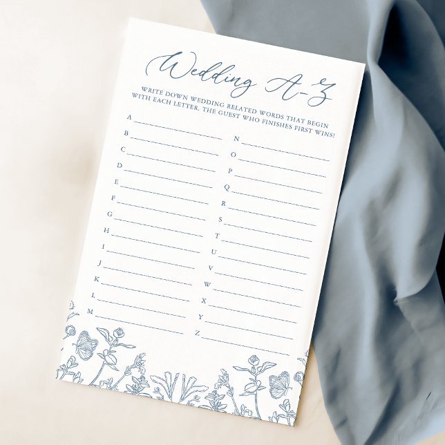 青いフランスのChinoiserieフローラシャワーA-Zゲーム (クリエイターアップロード済み)