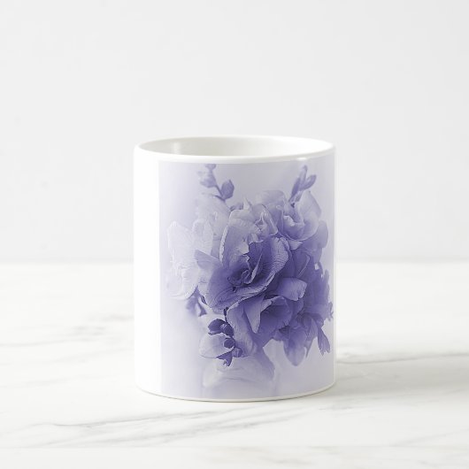 青いフリージアの花束 コーヒーマグカップ (中央)