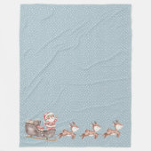 青いフリースブランケットとサンタ・イン・ザ・スレッド フリースブランケット (正面)