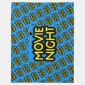 青いフリースブランケットの映画夜文字 フリースブランケット (正面)