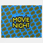 青いフリースブランケットの映画夜文字 フリースブランケット (正面(横))