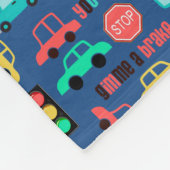 青いフリースブランケットの車のパターン フリースブランケット (角)