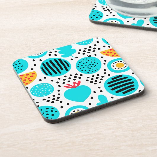 青いフルーツパタ絵画ンのアート買今 コースター (左側)