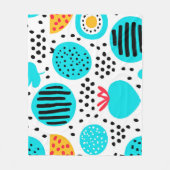 青いフルーツパタ絵画ンのアート買今 フリースブランケット (正面)