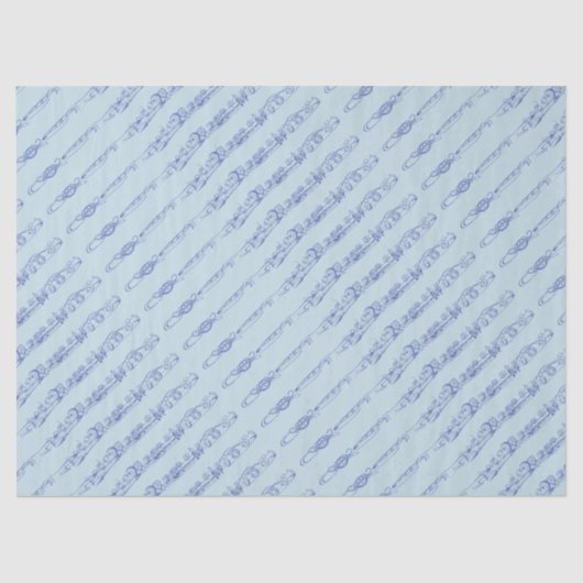 青いフルートラインスケッチ 薄葉紙 (正面)