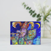 青いフルート奏者 カーニバル・マスカレード インビテーションポストカード (スタンド正面)