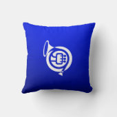 青いフレンチ・ホルン クッション (裏面)