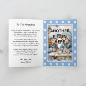 青いフレームの写真を2枚追加して祖母に カード (内部)