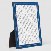 青いフレームイメージ写真のプラークを追加 フォトプラーク (側面)