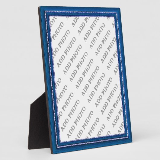 青いフレームイメージ写真のプラークを追加 フォトプラーク (側面)