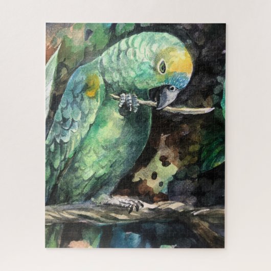 青いフロントのアマゾンのオウムパズル ジグソーパズル (縦)