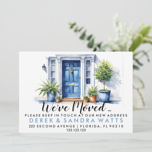 青いフロントドア住所の変更、移動した家 招待状 (スタンド正面)