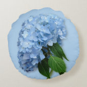 青いフローラあじさいアクセント丸まくら ラウンドクッション (裏面)