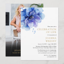 青いフローラお祝いの人生の葬儀の写真