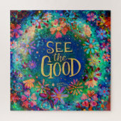 青いフローラかわいらしは良いインスピリシティおもしろいを参照 ジグソーパズル (縦)