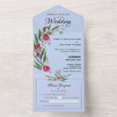 青いフローラすべて1つの結婚式で招待ENV要求なし オールインワン招待状 (内側)