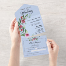 青いフローラすべて1つの結婚式で招待ENV要求なし