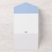 青いフローラすべて1つの結婚式の招待 オールインワン招待状 (外側)