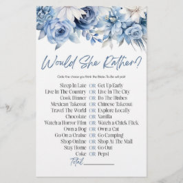 青いフローラって言うの？ブライダルシャワーゲーム 便箋