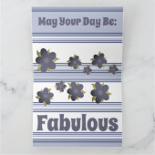 青いフローラとストライプの混合 カード (内部)