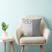 青いフローラとドットのアメリカのMOJO枕 クッション (椅子)