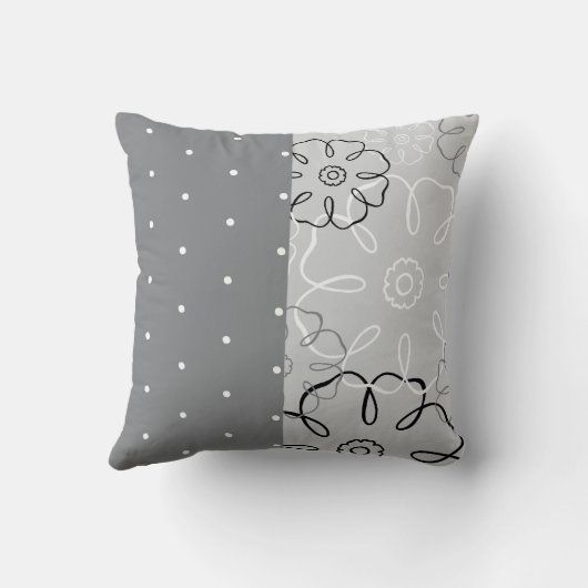 青いフローラとドットのアメリカのMOJO枕 クッション (裏面)