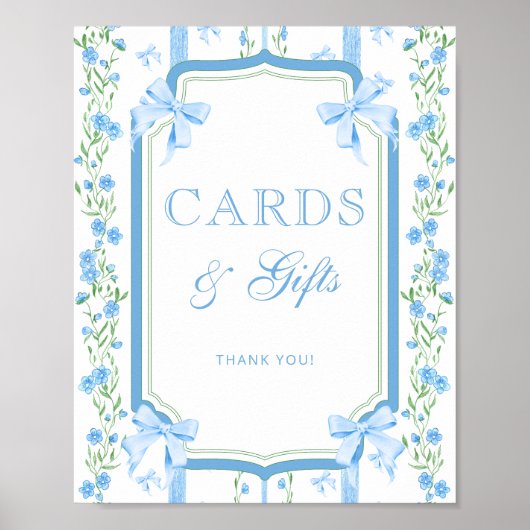 青いフローラとボーカードとギフト ポスター (正面)