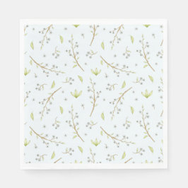 青いフローラと緑の少年の赤ちゃんシャワー スタンダードランチョンナプキン