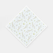 青いフローラと緑の少年の赤ちゃんシャワー スタンダードランチョンナプキン (角)