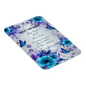 青いフローラと蝶は日付磁石を保存 マグネット (右側)