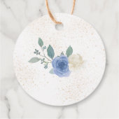 青いフローラと金ゴールドメッセージカード フェイバータグ (裏面)