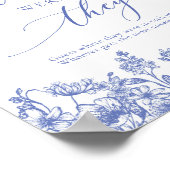 青いフローラどこ彼らはブライダルシャワーゲーム ポスター (角)