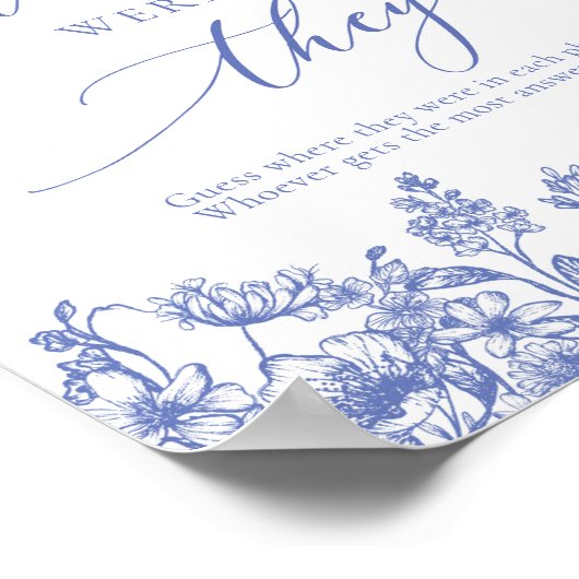 青いフローラどこ彼らはブライダルシャワーゲーム ポスター (角)