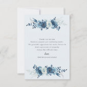 青いフローラのお葬式の礼状 サンキューカード (裏面)