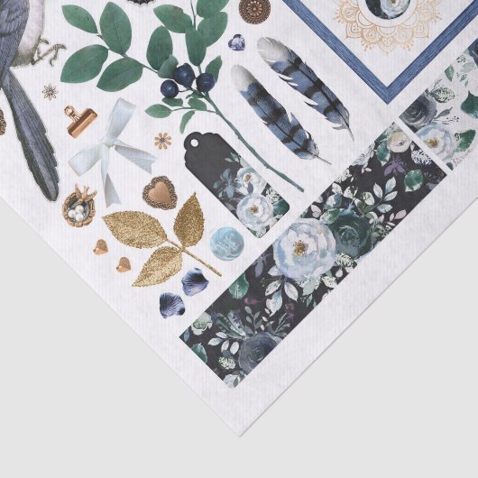 青いフローラのかわいらしエフエマフッシーカットのセット 薄葉紙 (詳細)