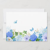 青いフローラのエレガント赤ちゃんシャワー 招待状 (裏面)