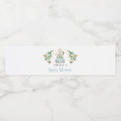 青いフローラのサファリの動物が赤ちゃんシャワーでドライブ ペットボトルラベル (シングルラベル)