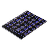 青いフローラのシームレスパパーソナライズされたターン名 ノートブック (左側)