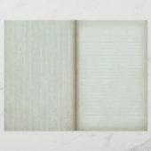 青いフローラのストライプのShabby Journalページ (裏面)