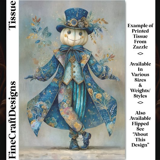 青いフローラのホワイトカボチャCoai DM9L Decompage 薄葉紙