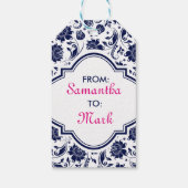 青いフローラのマスク(白い背景) ギフトタグ (裏面)