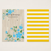 青いフローラの木素朴の背景イヤリングカード (正面&裏面)