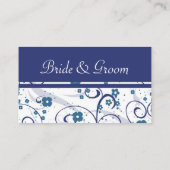 青いフローラの結婚渦巻き旋回の場所の設定カード プレイスカード (裏面)