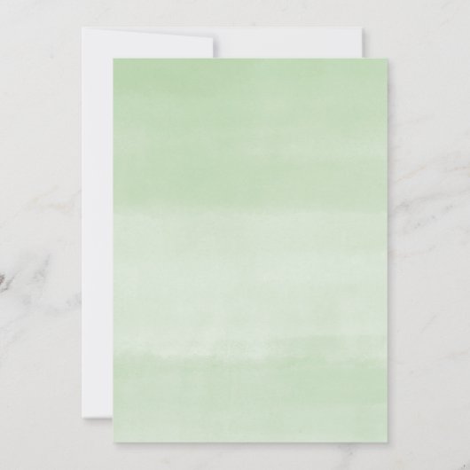 青いフローラの緑のテディベア少年の赤ちゃんシャワー 招待状 (裏面)